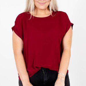 Cranberry Red Blouse